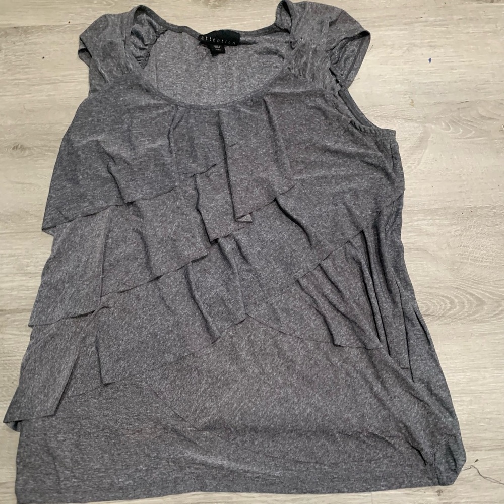 Grey ruffle dress top